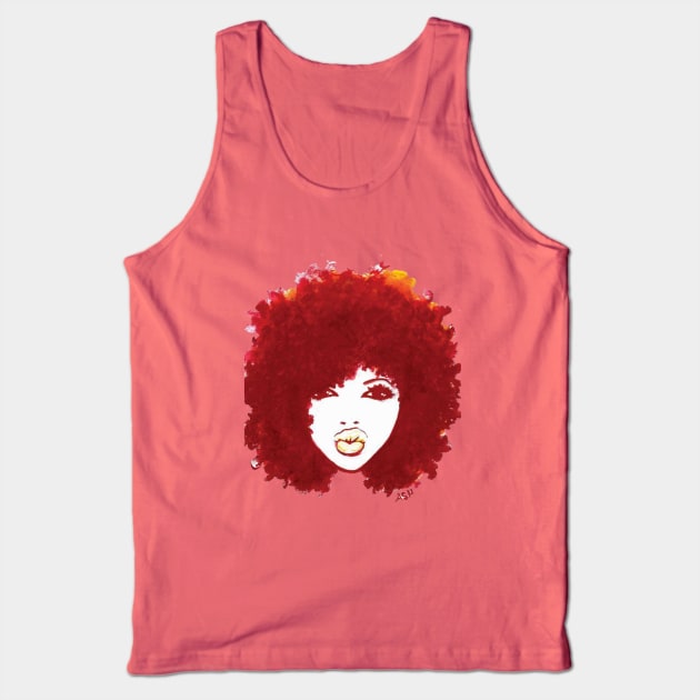 Curly Afro Autumn Natural Hair Tank Top by EllenDaisyShop